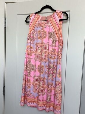 Hale Bob Pink Lilac Paisley Sleeveless Dress